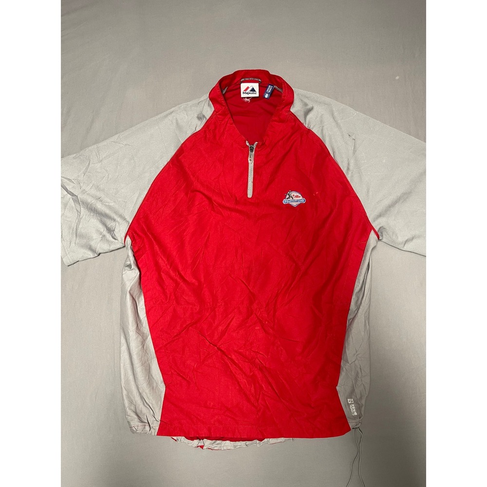 Majestic Philadelphia Phillies Phantasy Camp Red Grey Windbreaker Mens XL